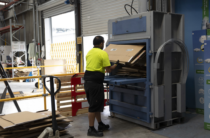 Briscoes cardboard baling solution with Mil-tek in New Zealand